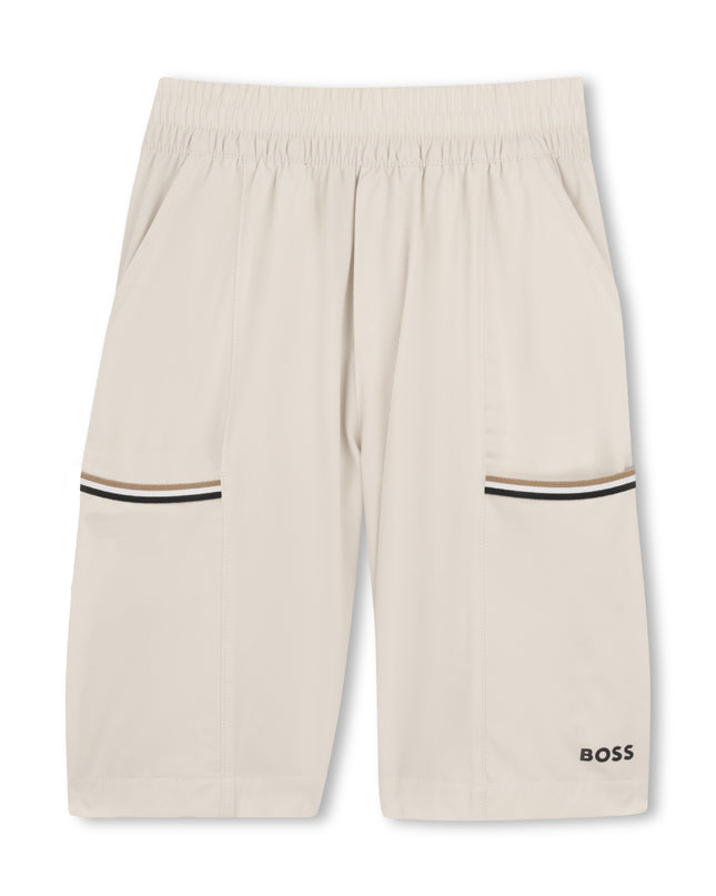 kids atelier boss Beige Lightweight Hooded Set