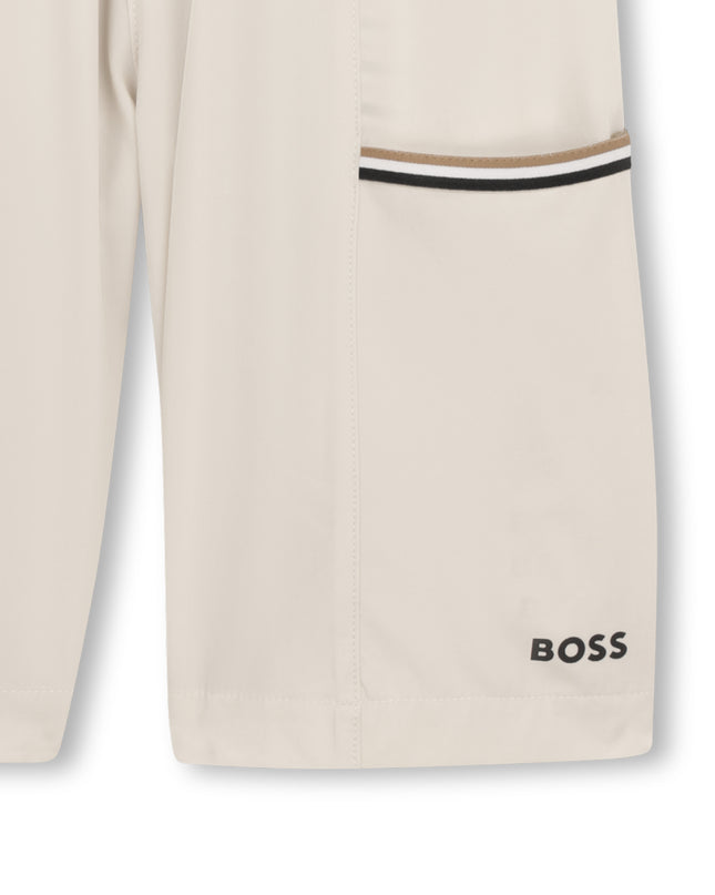 kids atelier boss Beige Lightweight Hooded Set