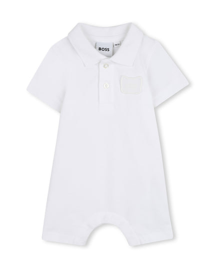 kids atelier boss White Polo Baby Romper