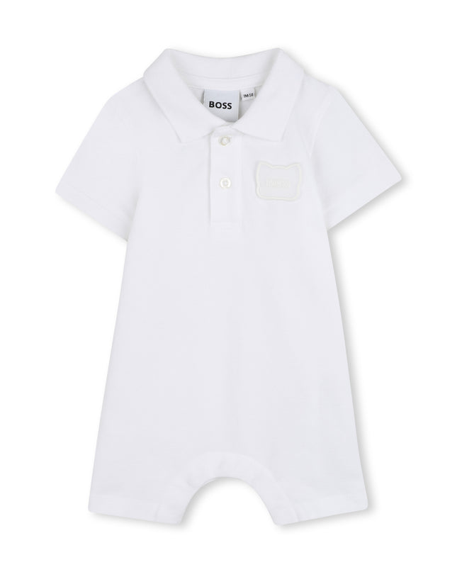 kids atelier boss White Polo Baby Romper