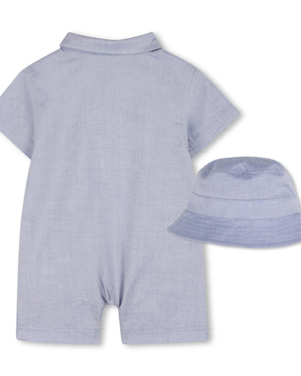 kids atelier boss Light Blue Romper & Hat Set