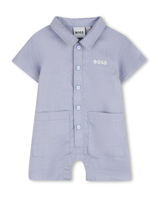 kids atelier boss Light Blue Romper & Hat Set