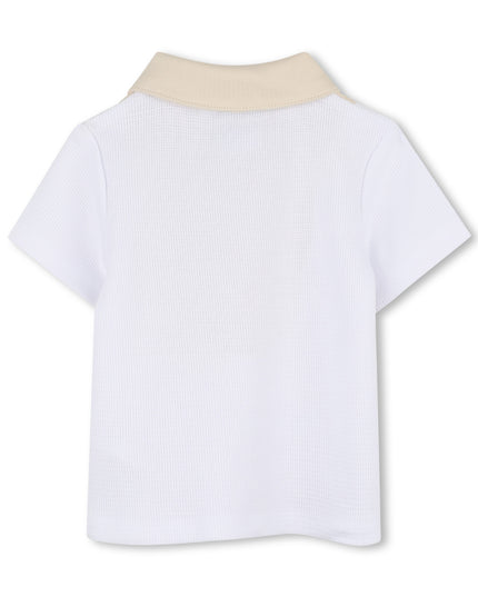 kids atelier boss White & Beige Polo Baby Set