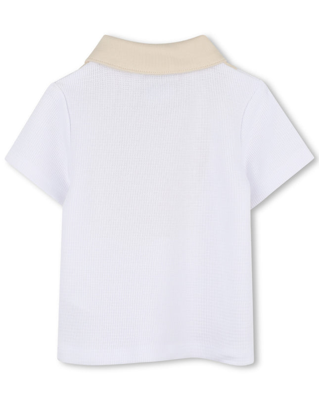 kids atelier boss White & Beige Polo Baby Set