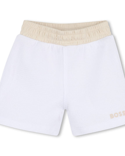 kids atelier boss White & Beige Polo Baby Set