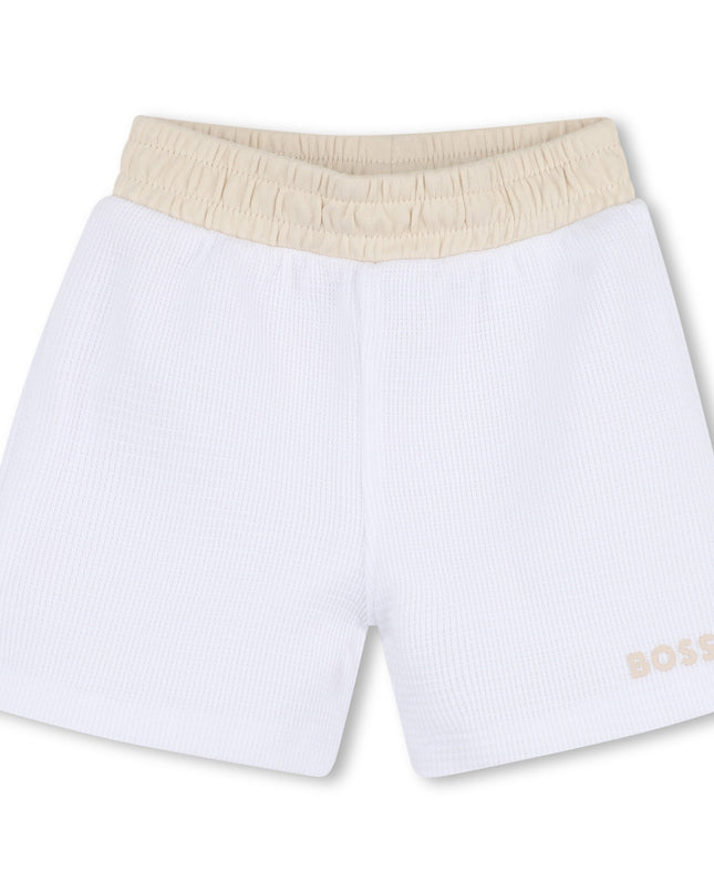 kids atelier boss White & Beige Polo Baby Set