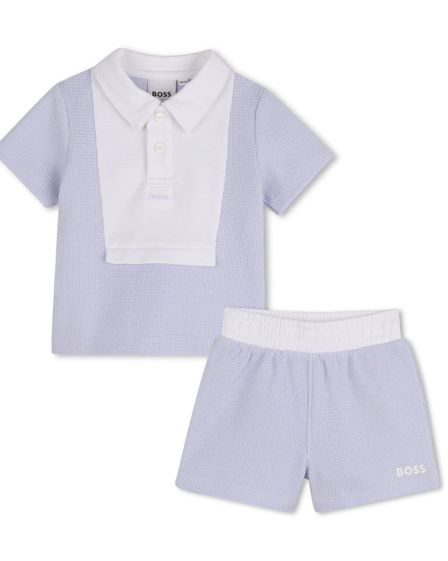 kids atelier boss Light Blue Polo Baby Set