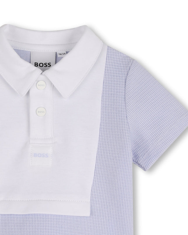 kids atelier boss Light Blue Polo Baby Set