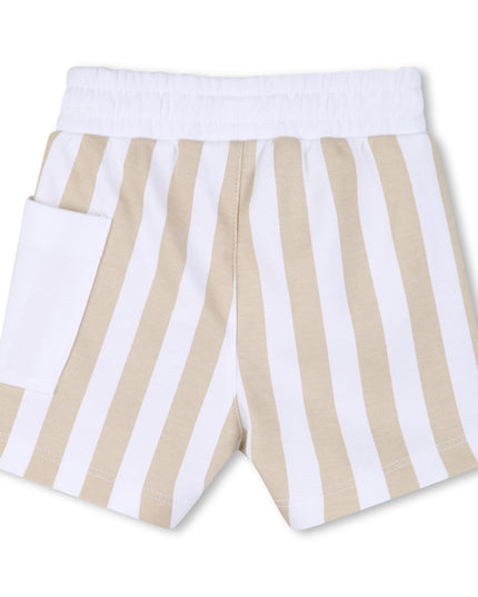 kids atelier boss White & Beige Striped Baby Set