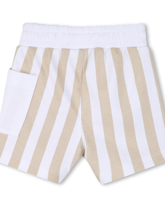 kids atelier boss White & Beige Striped Baby Set