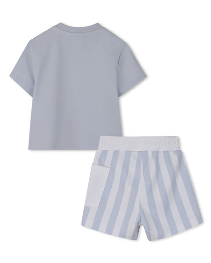 kids atelier boss Light Blue Striped Baby Set