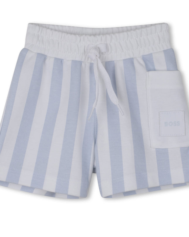 kids atelier boss Light Blue Striped Baby Set