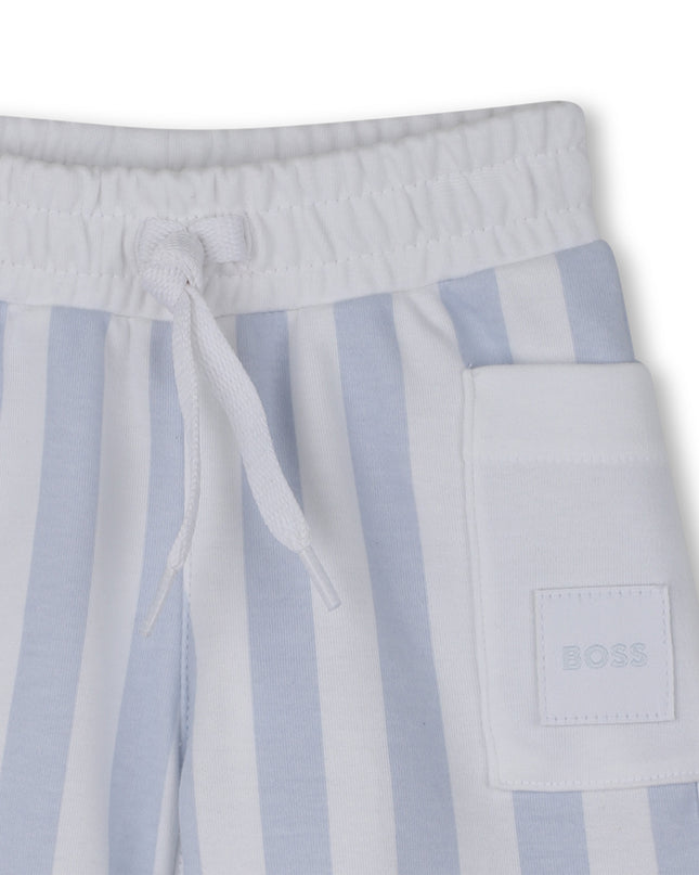 kids atelier boss Light Blue Striped Baby Set