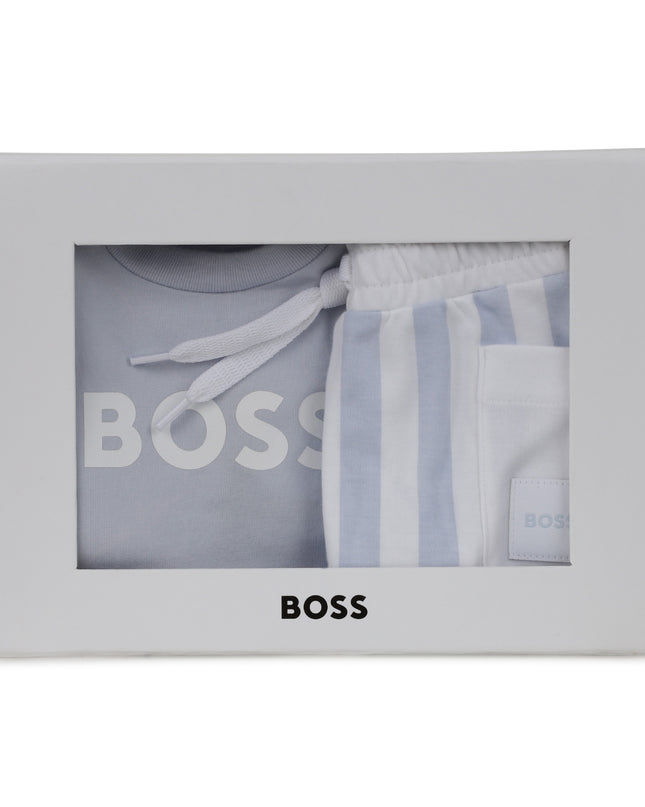 kids atelier boss Light Blue Striped Baby Set