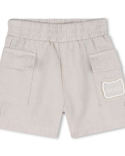 kids atelier boss White & Light Beige Graphic Baby Set