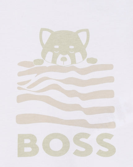 kids atelier boss White & Light Beige Graphic Baby Set