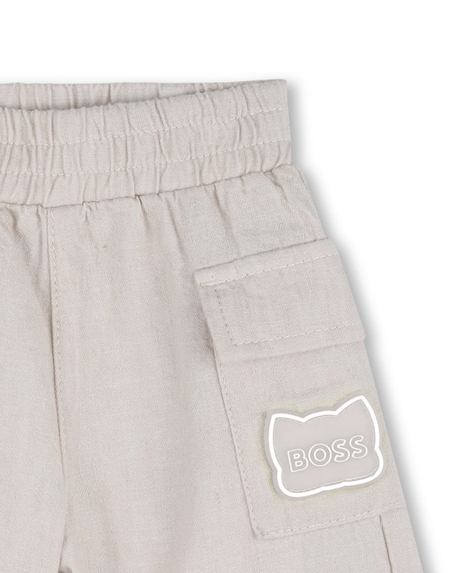 kids atelier boss White & Light Beige Graphic Baby Set