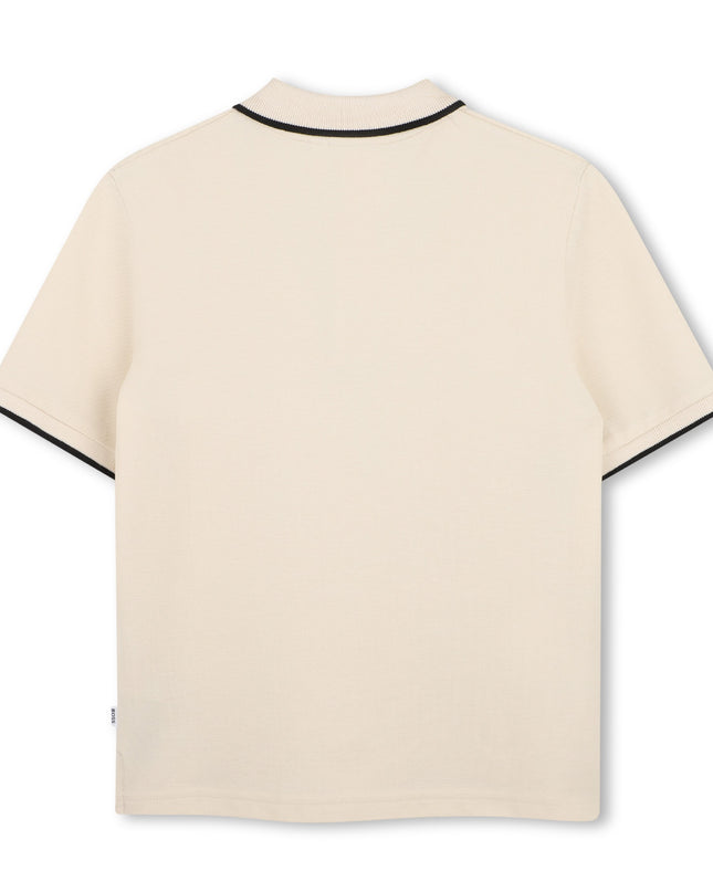 kids atelier boss Sand Tipped Piqué Polo Shirt