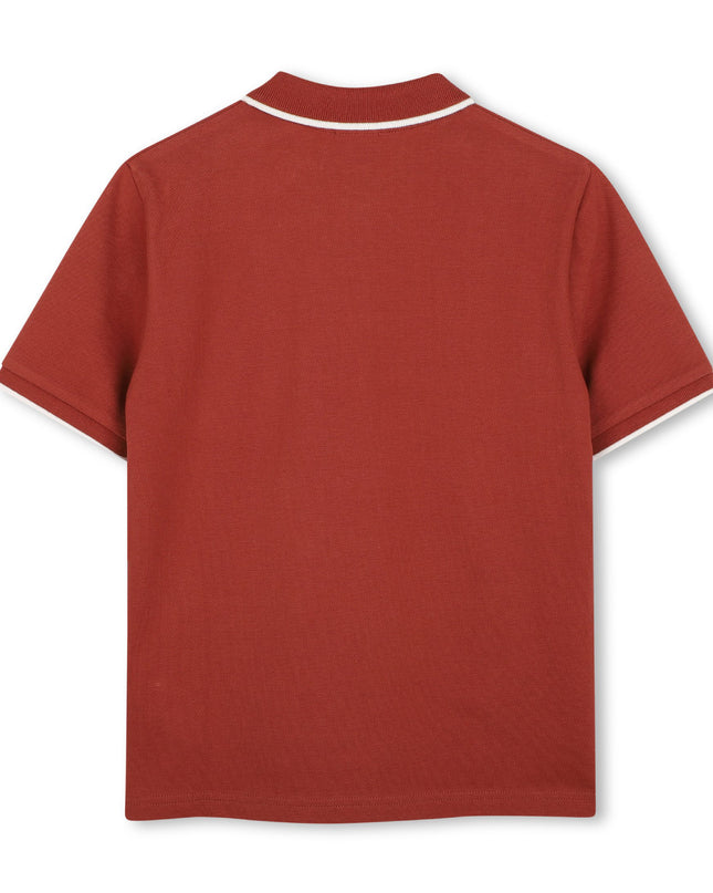 kids atelier boss Crimson Tipped Piqué Polo Shirt