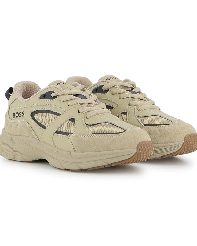 kids atelier boss Beige Athletic Sneakers