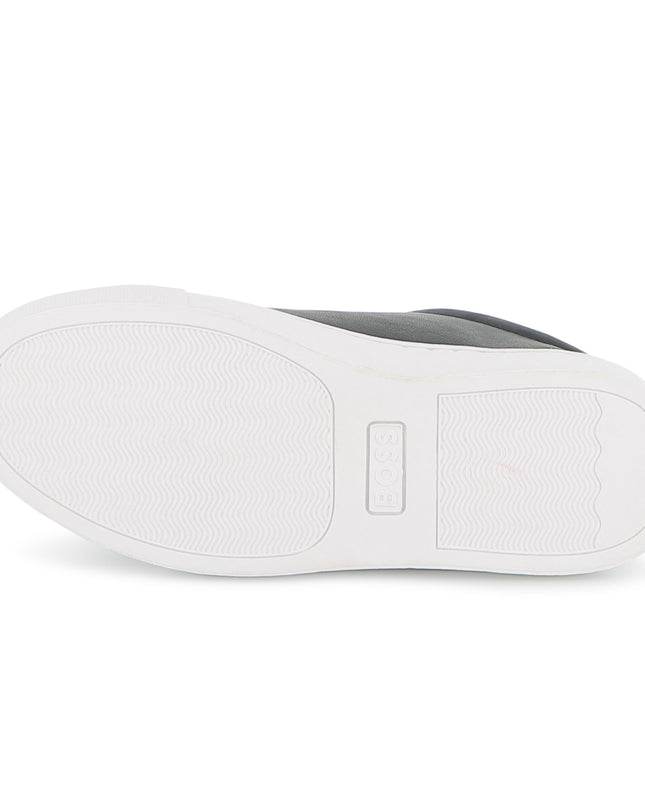 kids atelier boss Black Low-Top Leather Sneakers