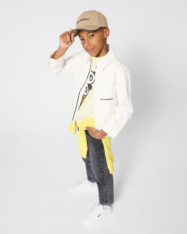 kids atelier boss White Low-Top Leather Sneakers