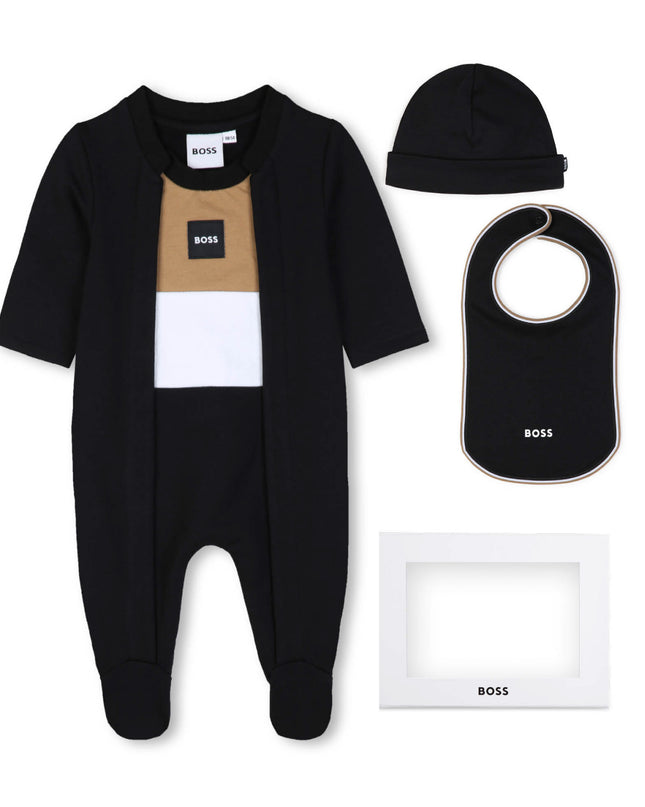 kids atelier boss Black Logo Baby Pyjama Set