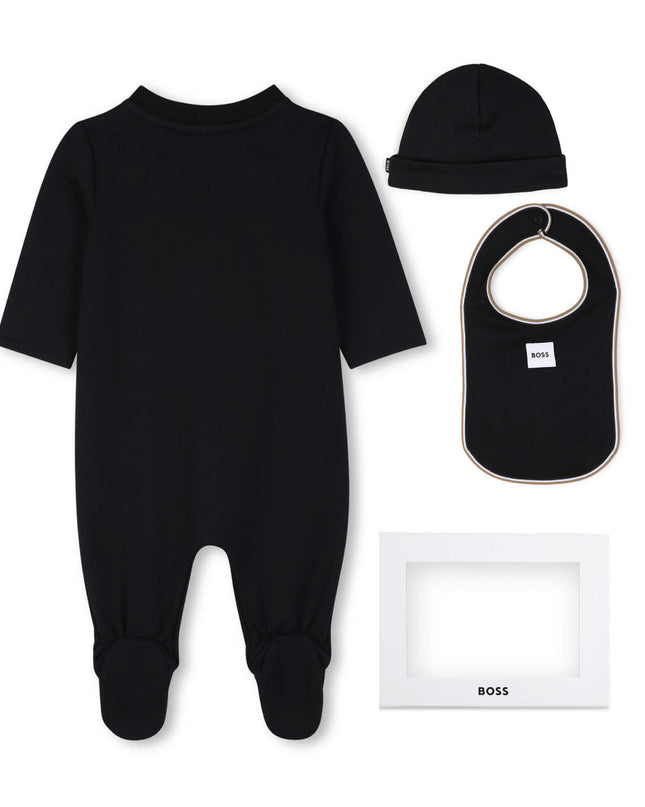 kids atelier boss Black Logo Baby Pyjama Set