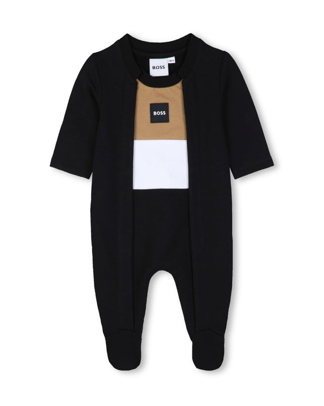 kids atelier boss Black Logo Baby Pyjama Set