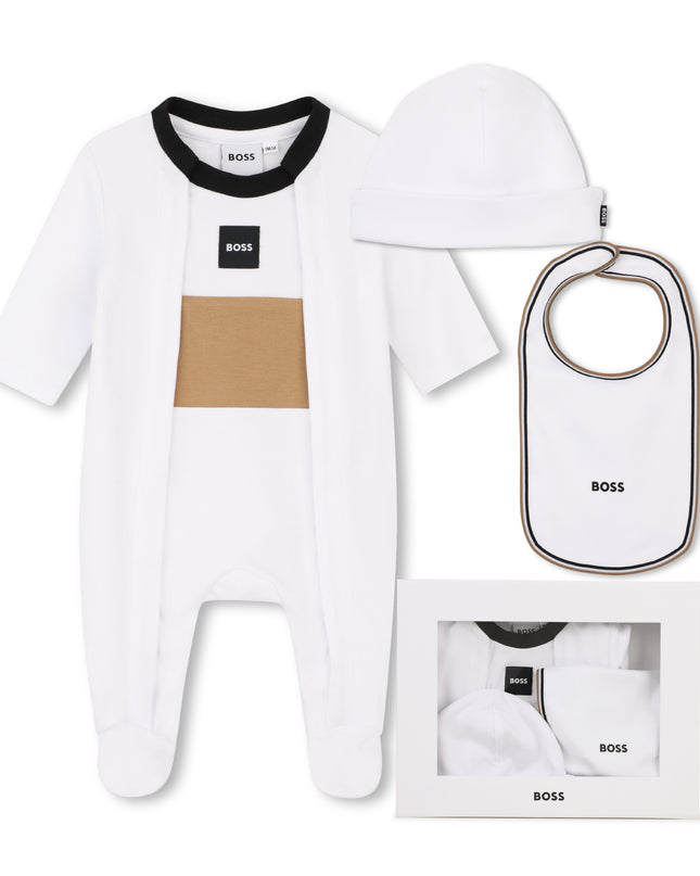 kids atelier boss White Logo Baby Pyjama Set