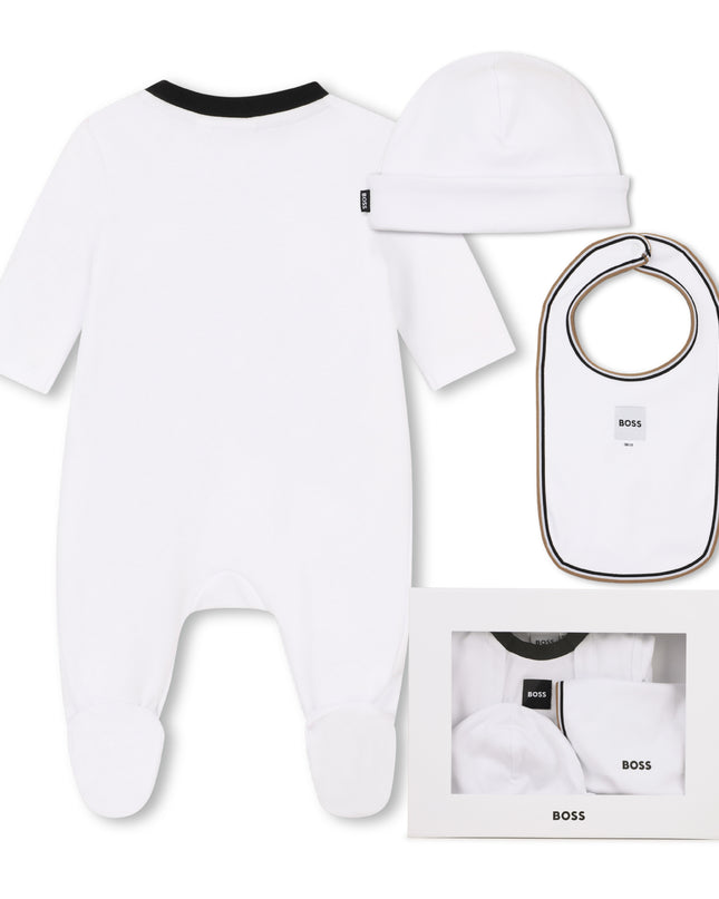 kids atelier boss White Logo Baby Pyjama Set
