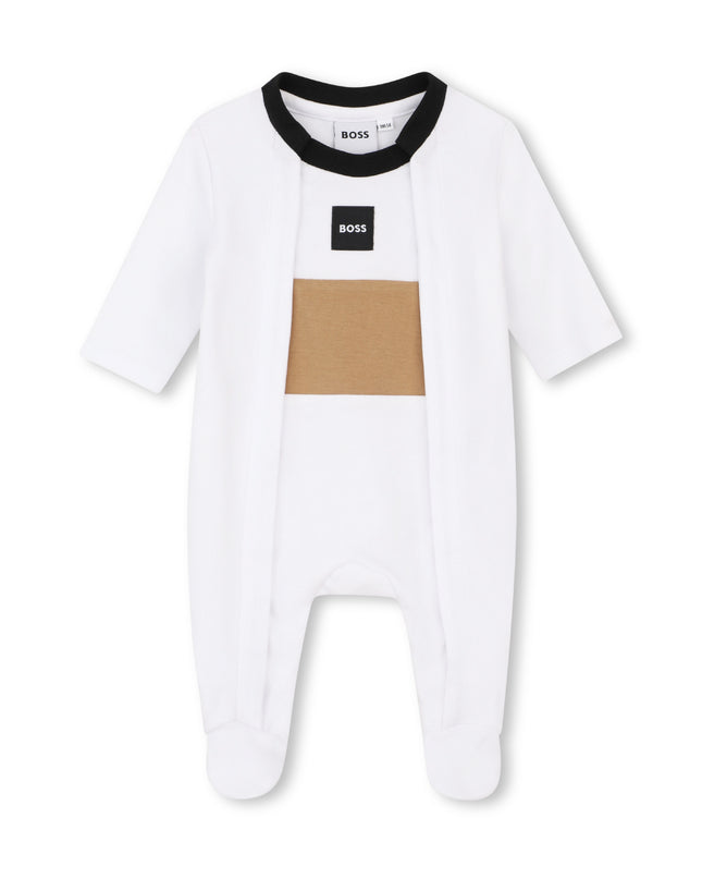 kids atelier boss White Logo Baby Pyjama Set