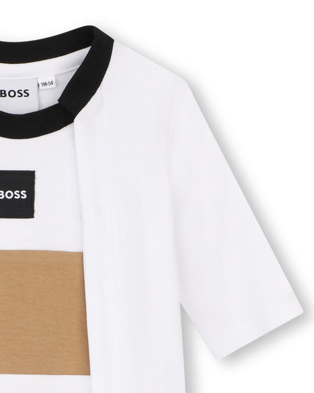 kids atelier boss White Logo Baby Pyjama Set