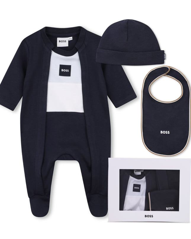 kids atelier boss Navy Logo Baby Pyjama Set