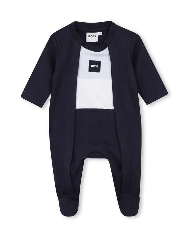 kids atelier boss Navy Logo Baby Pyjama Set