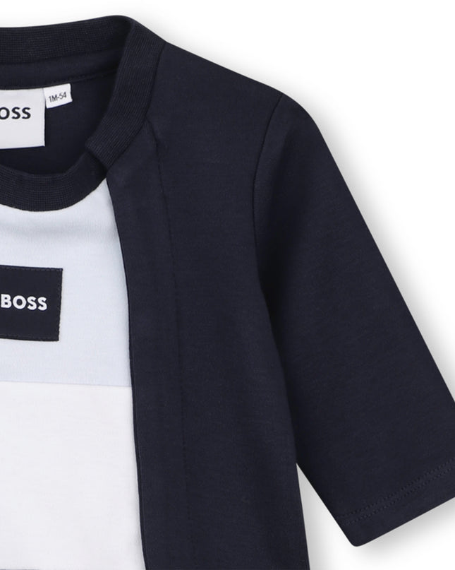 kids atelier boss Navy Logo Baby Pyjama Set