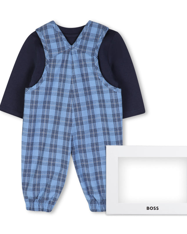 kids atelier boss Blue Logo Baby Overall Set