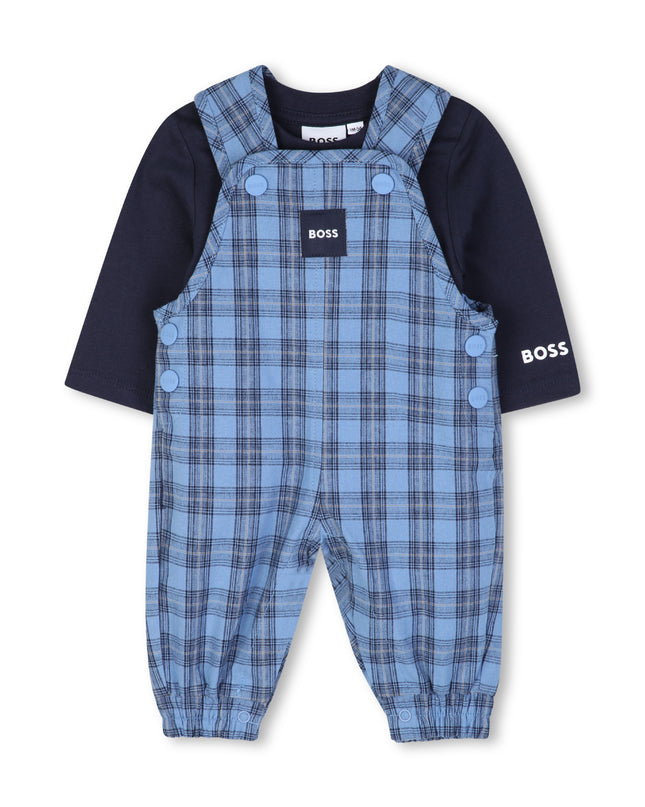 kids atelier boss Blue Logo Baby Overall Set