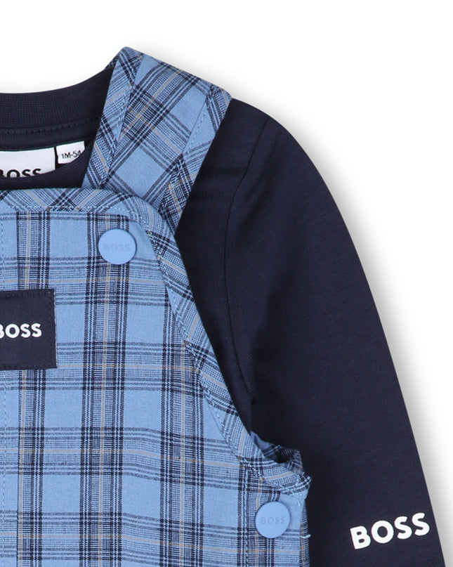 kids atelier boss Blue Logo Baby Overall Set