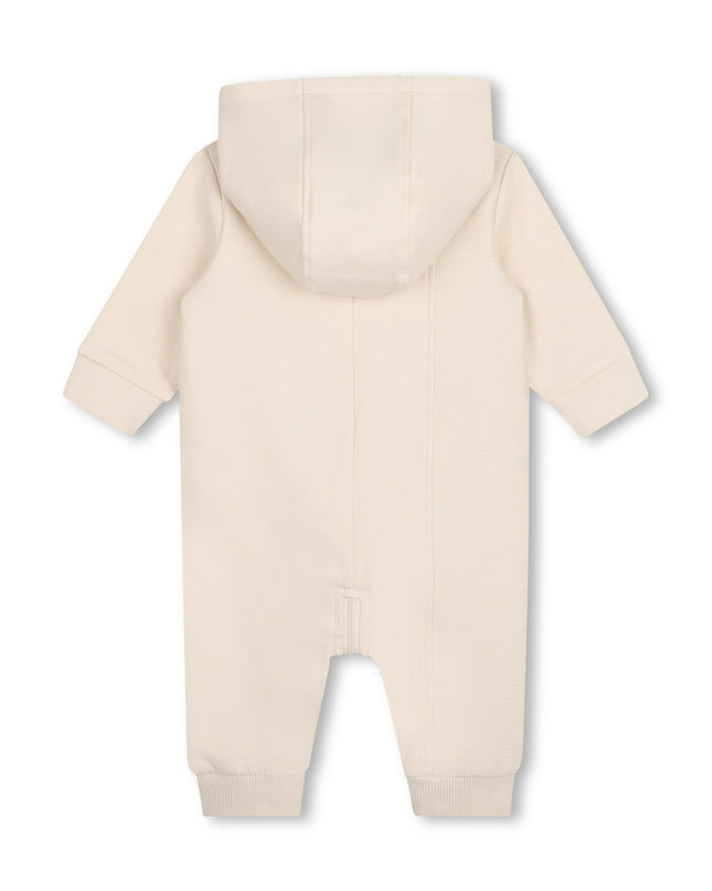 kids atelier boss Beige Logo Baby Hooded Onesie