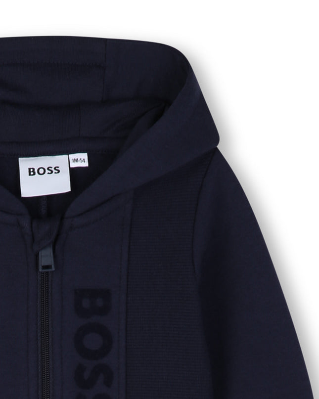 kids atelier boss kids atelier boss Navy Logo Baby Hooded Onesie