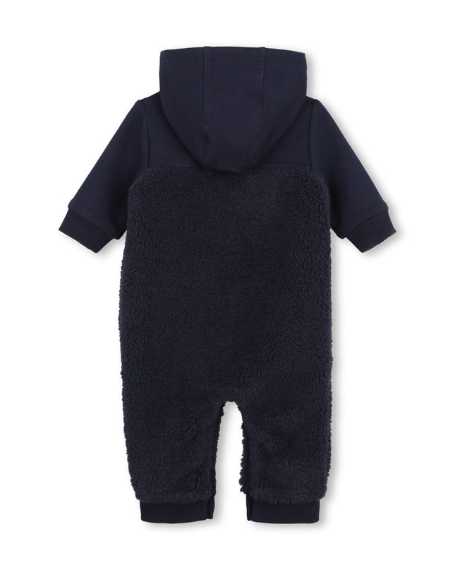 kids atelier boss Navy Logo Baby Hooded Overall