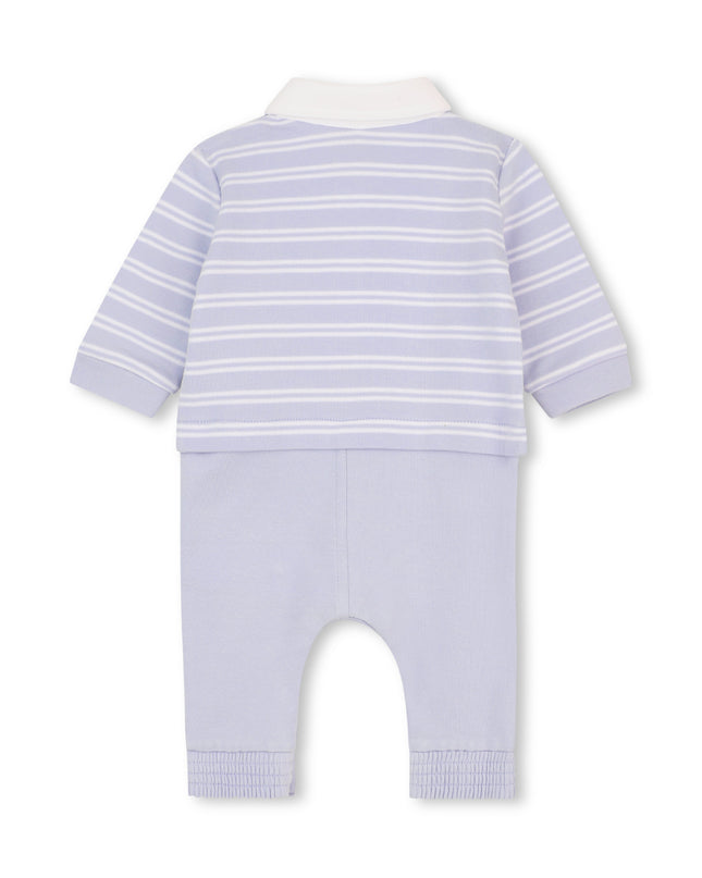 kids atelier boss Pale Blue Logo Baby One-Piece Set