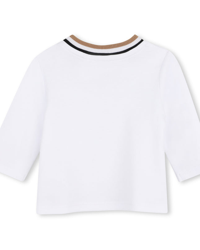 kids atelier boss Beige Logo Baby Overall Set