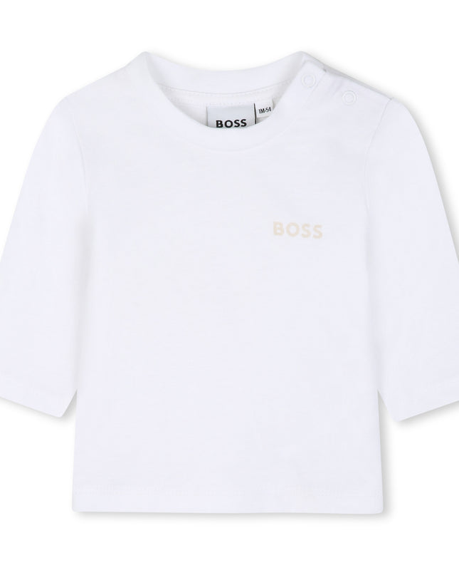 kids atelier boss Beige Logo Baby Hoodie Set