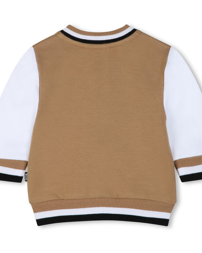 kids atelier boss Beige Logo Baby Jacket Set