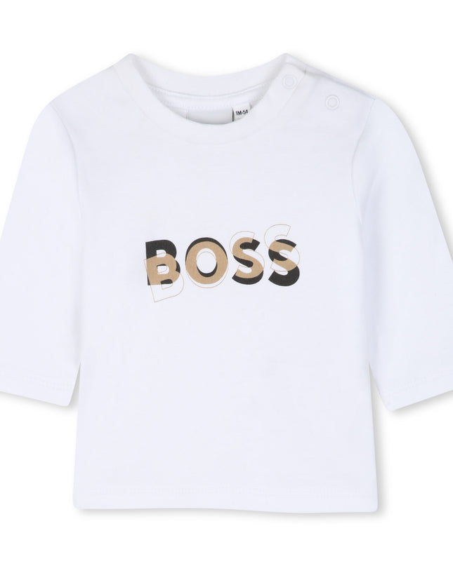 kids atelier boss Beige Logo Baby Jacket Set