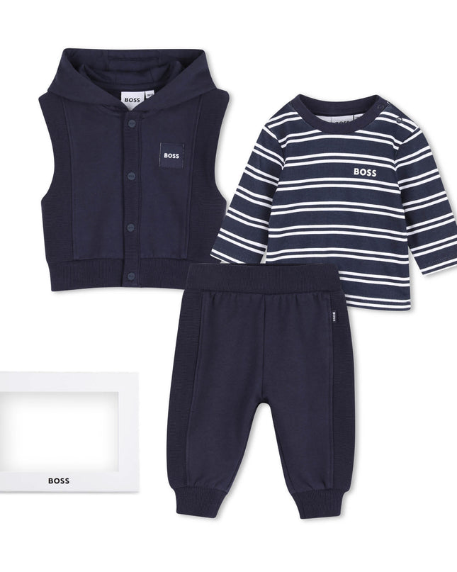 kids atelier boss Navy Baby Vest Outfit Set