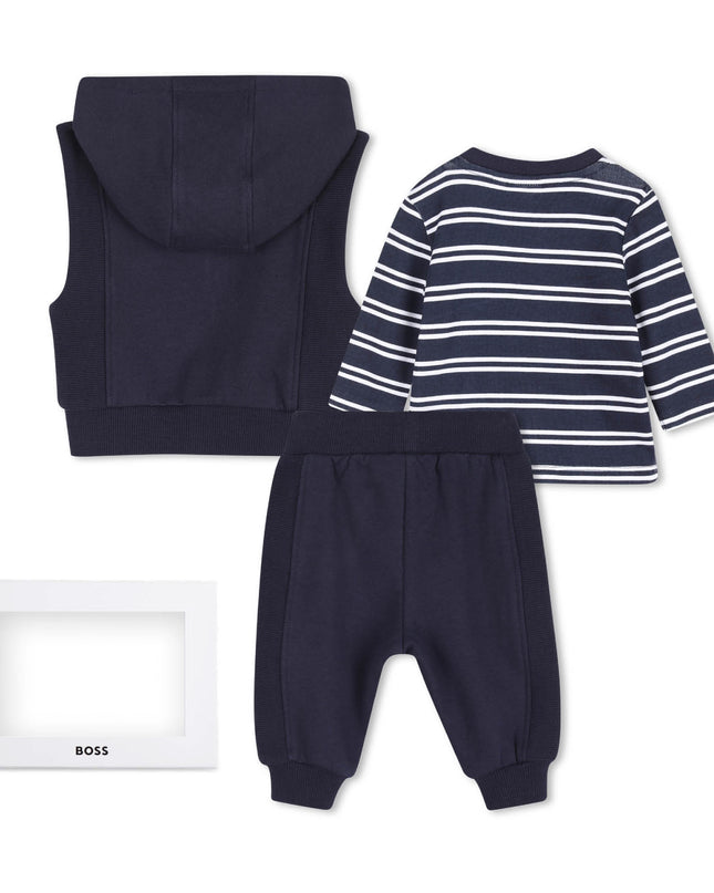 kids atelier boss Navy Baby Vest Outfit Set