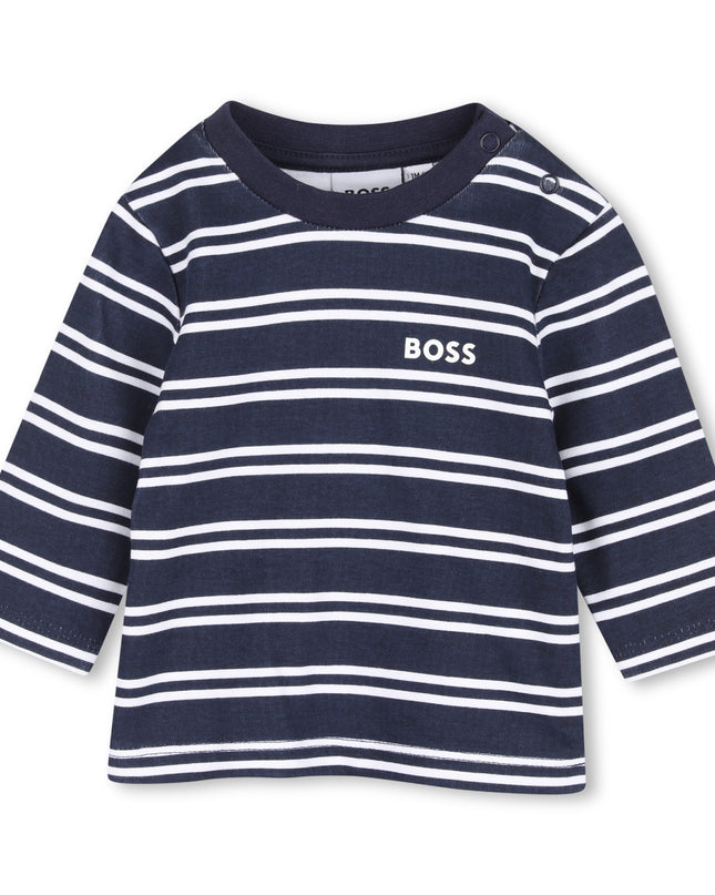 kids atelier boss Navy Baby Vest Outfit Set